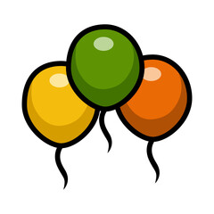 Colorful balloons on white background