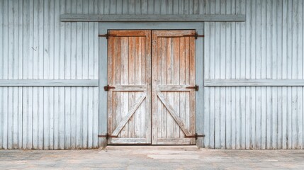 Rustic wooden door against a textured wall, showcasing weathered charm and inviting warmth for design and architectural projects.