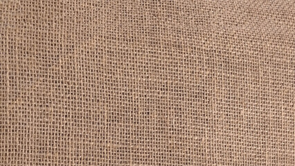 Closeup brown sack texture background. Hessian sackcloth burlap woven texture background