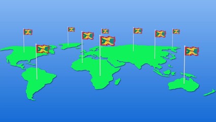 grenada wavy on earth map