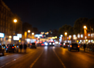 Obraz premium Light night city. light bokeh
