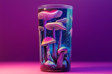 Obraz premium 3D mushroom tumbler wrap sublimation design 
