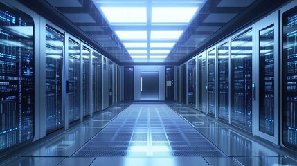 Fototapeta premium Server Room Interior . 