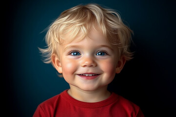 Naklejka premium portrait of an white little boy with a smile