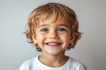 portrait of an white little boy with a smile