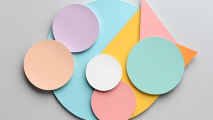 AI生成,パステルカラーの円がある背景