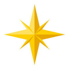 Bright Star vector illustration, Isolate Yellow Decoration graphic elements, Christmas Ornaments design, Celebration Clip art for Banner, Poster and Greeting card (Editable)