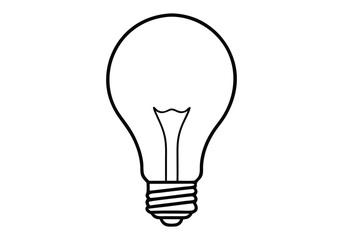 Single continuous one line art idea light bulb,  Editable stroke. Doodle Vector illustration