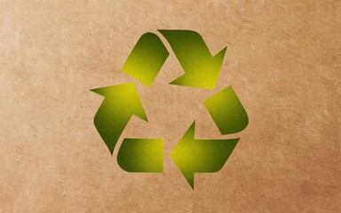 A paper that has green recycle signs on it.