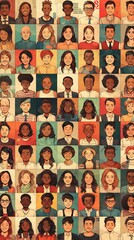 A stylized gallery showcasing a diverse group of individuals, each uniquely drawn to highlight differences and celebrate a range of diverse identities.