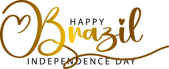 gradient color text, happy brazil independence day, Brazil Independence Day greeting card. stock illustration