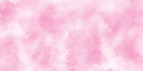 Abstract grainy fantasy smooth light pink watercolor paper texture with clouds, Grunge background frame Soft pink paper texture, pink watercolor background abstract texture with stains.	