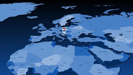 Croatia flag icon GPS location tracking earth map