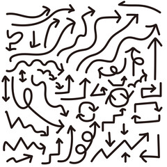 set of hand drawn arrows	