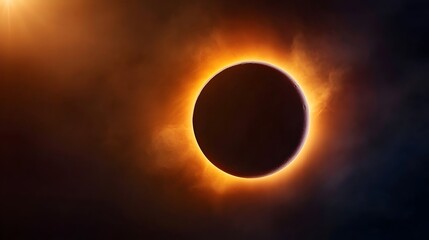 Rare Solar Eclipse Over Rooftops - Captivating Cosmic Beauty in a Darkened Sky Stunning Celestial Phenomenon for Nature Enthusiasts