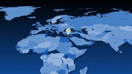 Cyprus flag icon GPS location tracking earth map