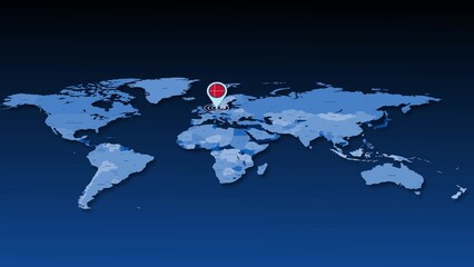 Denmark flag icon GPS location tracking on earth map