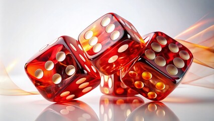 Captivating Double Exposure of Red Dice on White Background for Game Enthusiasts and Luck Symbolism