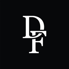 DF letter logo concept isolated on white background. FD Logo