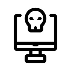 Computer Virus Line Icon. Single icon, line vector icon