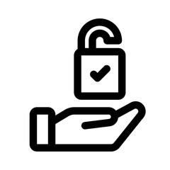 Permission Line Icon. Single icon, line vector icon