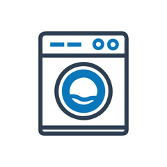 Washing machine icon on white background