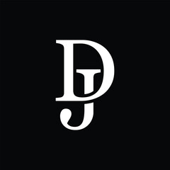 DJ letter logo concept isolated on white background. JD Logo