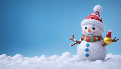 Fototapeta premium 3D Christmas snow toy with colorful decorative element