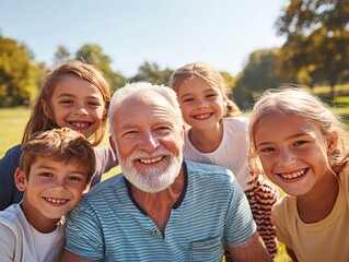 Fototapeta premium Happy Family Gathering in a Sunny Park