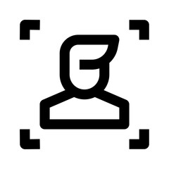 Face Recognition Simple Line Icon. Single icon, line vector icon