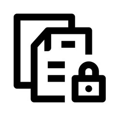 Obraz premium File Protection Simple Line Icon. Single icon, line vector icon