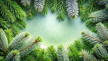 Christmas Border with Fir Branches - Festive Winter Decoration for Holiday Banners and Backgrounds
