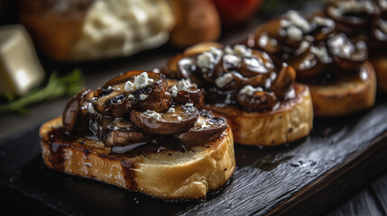 Gourmet Mushroom and Goat Cheese Bruschetta