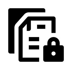 Obraz premium File Protection Simple Glyph Icon. Single icon, glyph vector icon