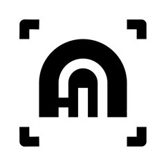 Fingerprint Simple Glyph Icon. Single icon, glyph vector icon