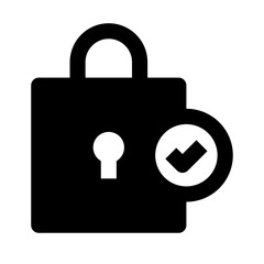 Locked Simple Glyph Icon. Single icon, glyph vector icon