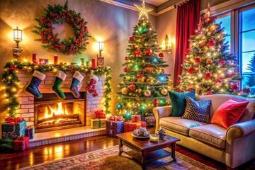 Christmas Decorating Living Room with Cozy Ambiance and Elegant Ornaments for Holiday Spirit