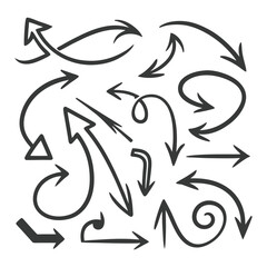 Hand Drawn Arrows Vector Set with Clean Minimalist Design for Digital Use.