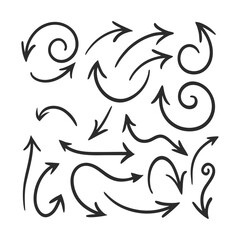 Fototapeta premium Hand Drawn Arrows Vector Set with Clean Minimalist Design for Digital Use.