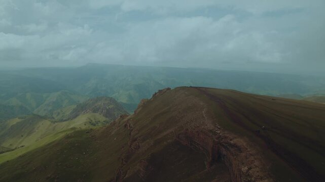 Bermamyt, lada niva travel on the mountain, SUV at the top of the mountain, aerial photography of a car at the cliff, aerial photography of a car at the top of the mountain