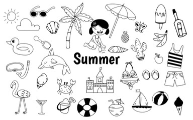 summer hand drawn doodle