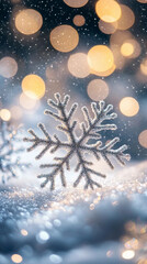 Minimalistic New Year card design with golden snowflakes and stars, elegant white background, festive mood