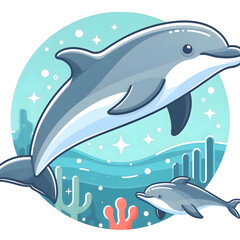 Obraz premium illustration of a dolphin in flat design style