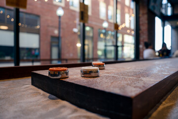 Shuffleboard Game in Urban Lounge