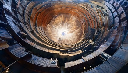 Obraz premium 거대한 나선형 구조물에 다양한 형태들