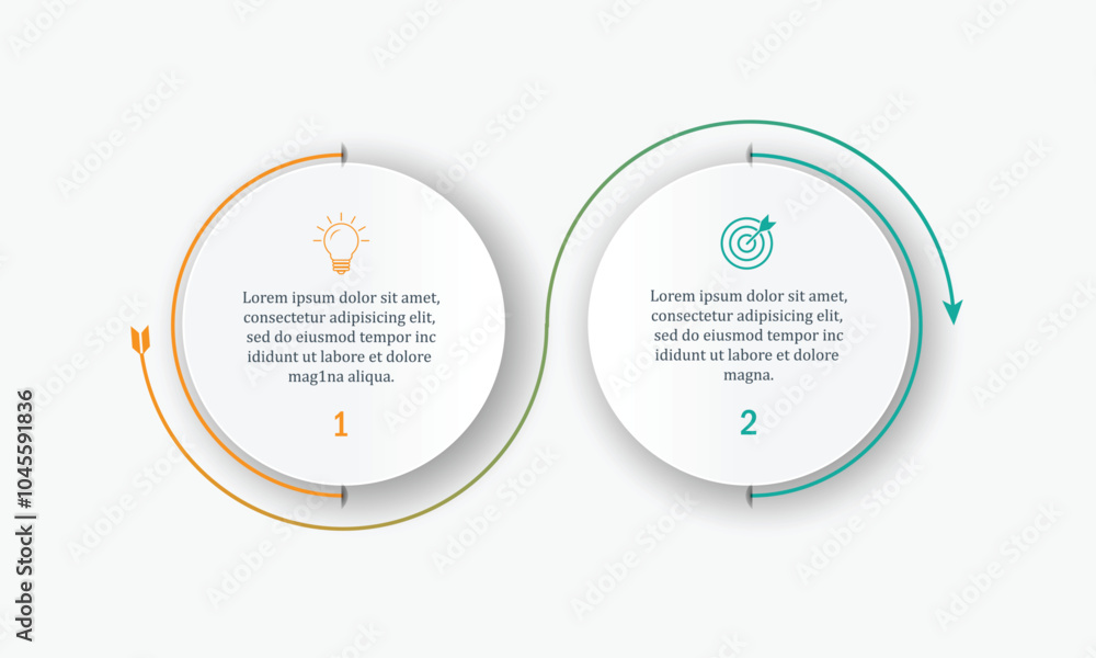 Poster vector infographic circle design template with 2 option or steps.