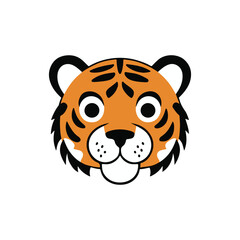 Cute Tiger Vector Illustration in Cartoon Style - Fun and Playful Animal Design
