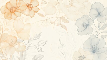 floral botanical pattern in pastel colors