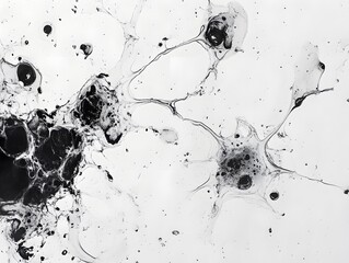 Fototapeta premium Abstract Fluid Art Ink Droplets Forming Unique Patterns on White