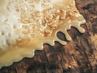 Obraz premium Melted Candle Wax Creating Organic Patterns on Aged Wood
